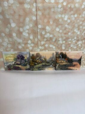 Set of Thomas Kinkade's Seasons Spring, Summer and Autumn Plate